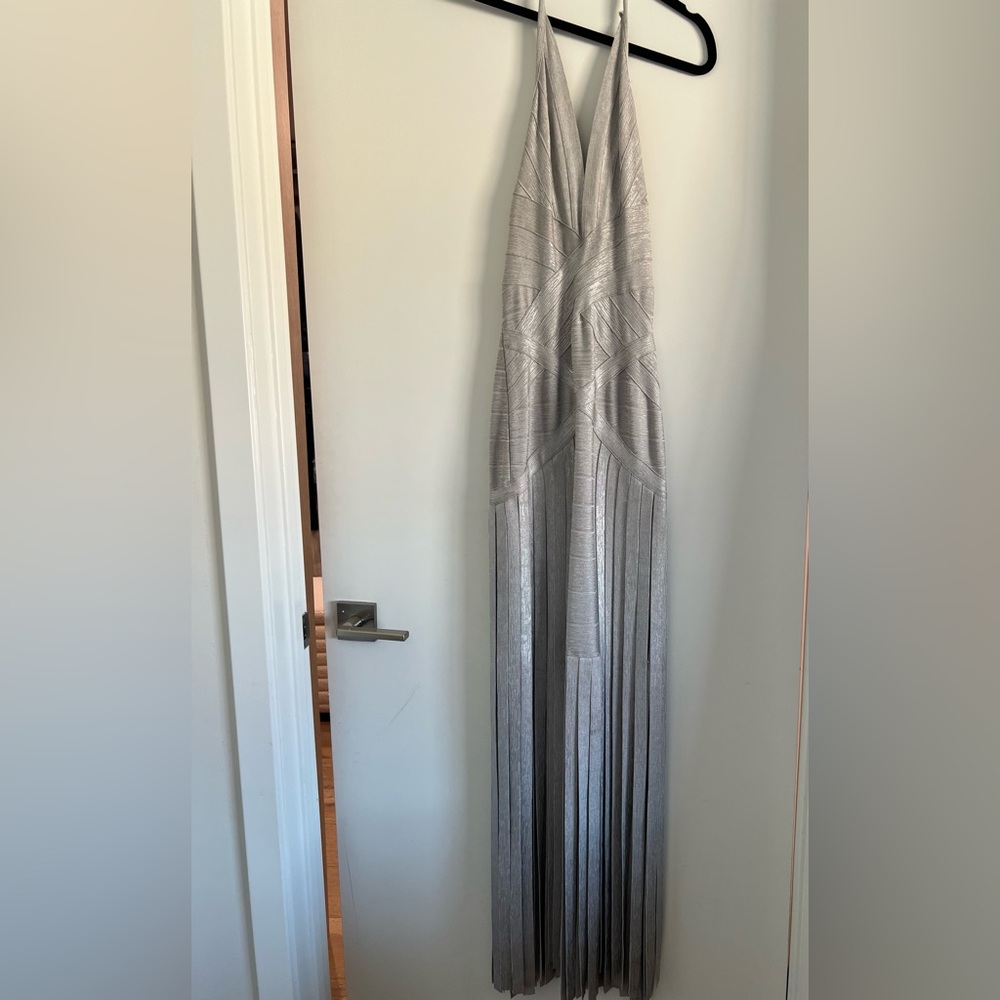Herve Leger Silver Gown